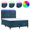 vidaXL kontinentaalvoodi madrats, LED, tumesinine, 140x190 cm, samet