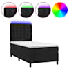 vidaXL kontinentaalvoodi madrats ja LED, must, 100x200 cm, samet