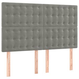 Box spring postel s matrací a LED světle šedá 140x190 cm samet - obrázek 7
