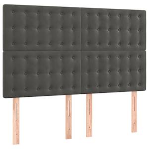 Box spring postel s matrací a LED tmavě šedá 140x190 cm samet - obrázek 7