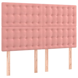 Box spring postel s matrací a LED růžová 140x190 cm samet - obrázek 7