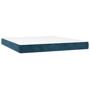 Box spring postel s matrací a LED tmavě modrá 160x200 cm samet - obrázek 6