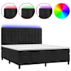 vidaXL kontinentaalvoodi madrats ja LED, must, 180x200 cm, samet