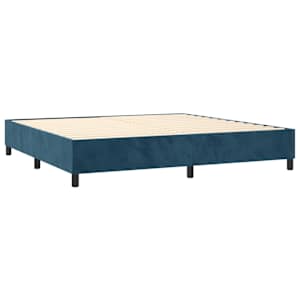 Box spring postel s matrací a LED tmavě modrá 200x200 cm samet - obrázek 5