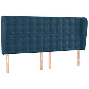 Box spring postel s matrací a LED tmavě modrá 200x200 cm samet - obrázek 7