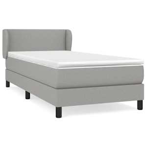 Box spring postel s matrací světle šedá 80 x 200 cm textil - obrázek 2