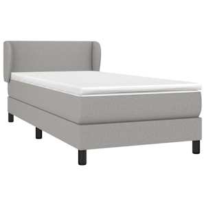 Box spring postel s matrací světle šedá 80 x 200 cm textil - obrázek 3