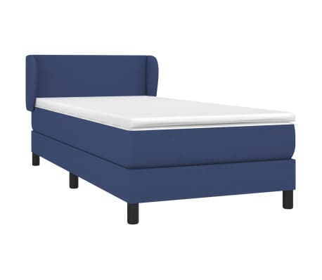 vidaXL Cama com molas/colchão 80x200 cm tecido azul