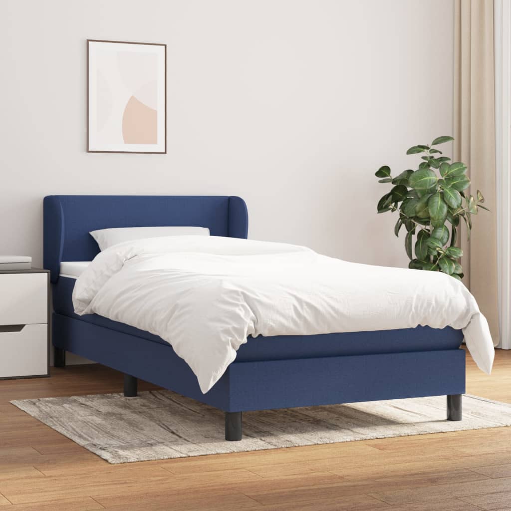 Boxspringbett mit Matratze Blau 80×200 cm Stoff