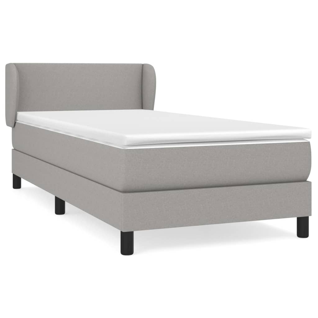 vidaXL Box spring postel s matrací světle šedá 90x190 cm textil