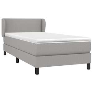 Box spring postel s matrací světle šedá 90x190 cm textil - obrázek 3
