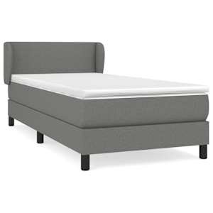 Box spring postel s matrací tmavě šedá 90x190 cm textil - obrázek 2
