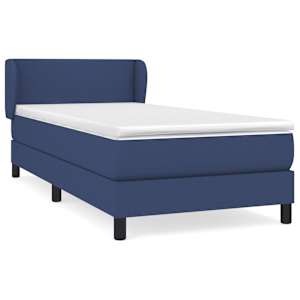 Box spring postel s matrací modrá 90x190 cm textil - obrázek 2
