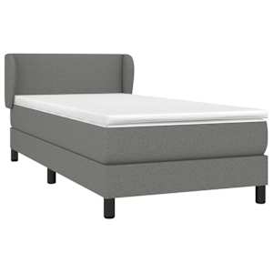 Box spring postel s matrací tmavě šedá 90x200 cm textil - obrázek 3