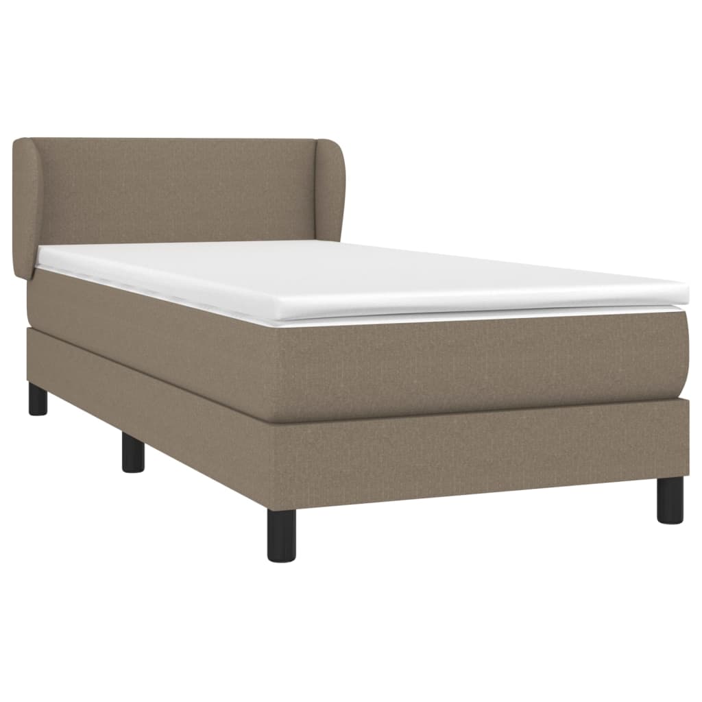 vidaXL Boxspring met matras stof taupe 90x200 cm afbeelding
