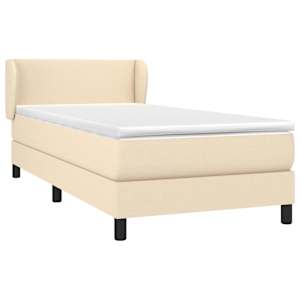 Box spring postel s matrací krémová 90x200 cm textil - obrázek 3