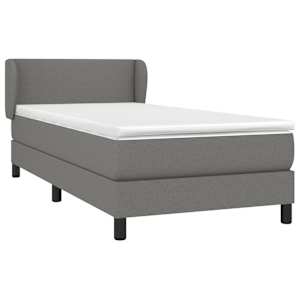 Box spring postel s matrací tmavě šedá 100 x 200 cm textil - obrázek 3