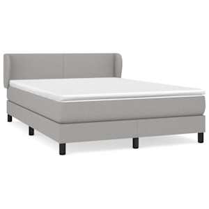 Box spring postel s matrací světle šedá 140 x 190 cm textil - obrázek 2