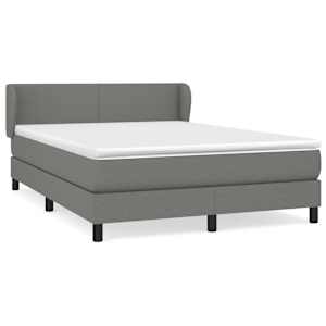 Box spring postel s matrací tmavě šedý 140 x 190 cm textil - obrázek 2