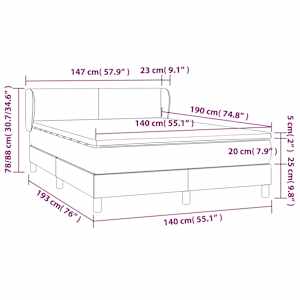 Box spring postel s matrací černá 140 x 190 cm textil - obrázek 7