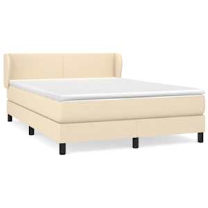 Box spring postel s matrací krémová 140x190 cm textil - obrázek 2