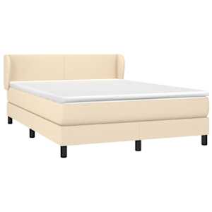 Box spring postel s matrací krémová 140x190 cm textil - obrázek 3