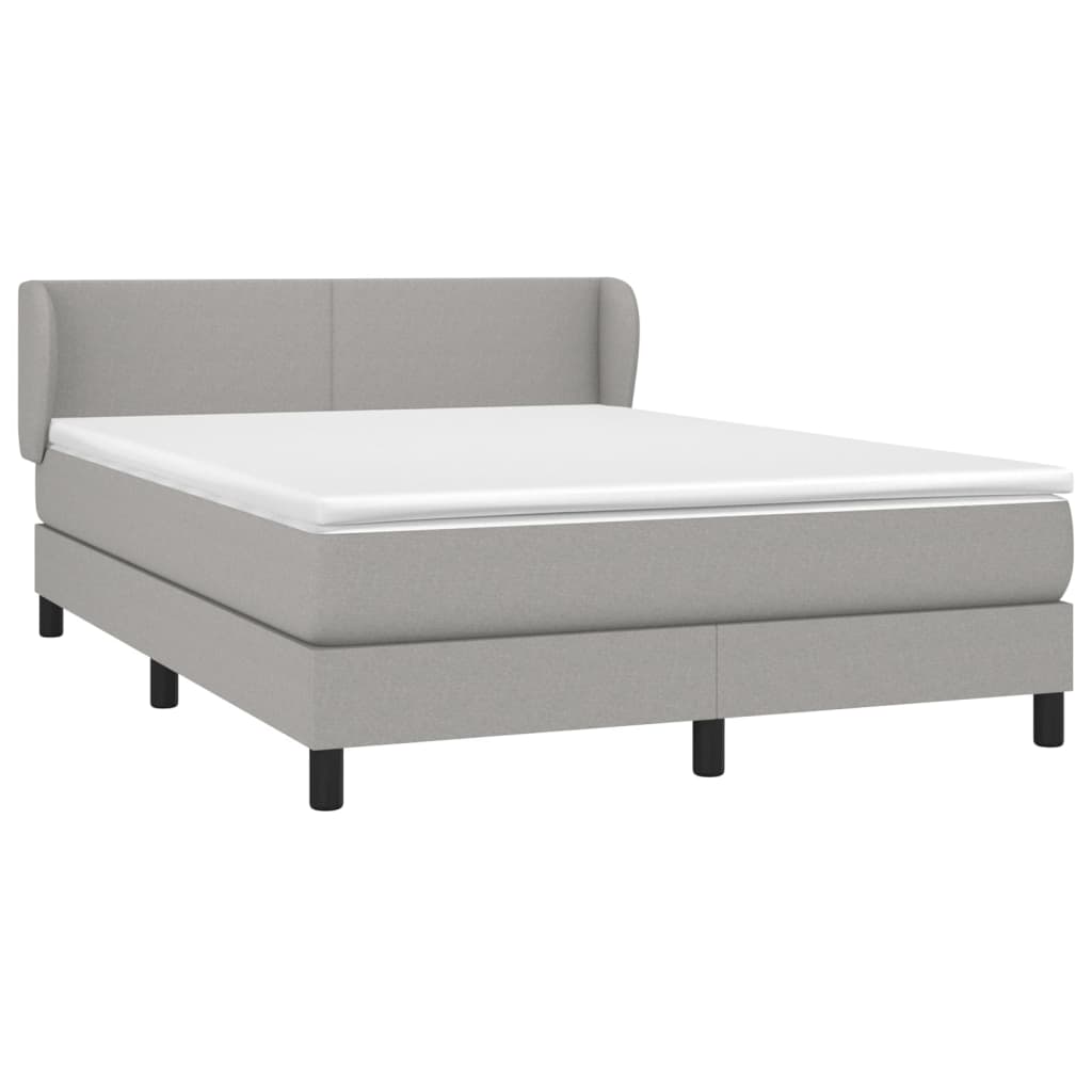 vidaXL Boxspring posteľ s matracom bledosivá 140x200 cm látka