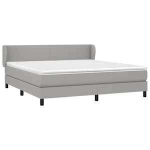 Box spring postel s matrací světle šedá 160 x 200 cm textil - obrázek 3