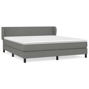 Box spring postel s matrací tmavě šedá 160x200 cm textil - obrázek 2