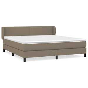 Box spring postel s matrací taupe 160x200 cm textil - obrázek 2