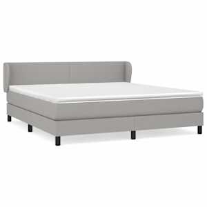 Box spring postel s matrací světle šedá 180 x 200 cm textil - obrázek 2