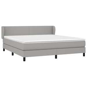 Box spring postel s matrací světle šedá 180 x 200 cm textil - obrázek 3