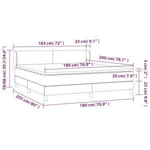 Box spring postel s matrací světle šedá 180 x 200 cm textil - obrázek 7