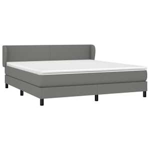 Box spring postel s matrací tmavě šedá 180x200 cm textil - obrázek 3