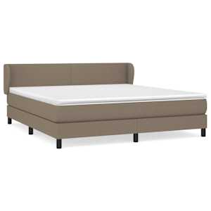 Box spring postel s matrací taupe 180x200 cm textil - obrázek 2