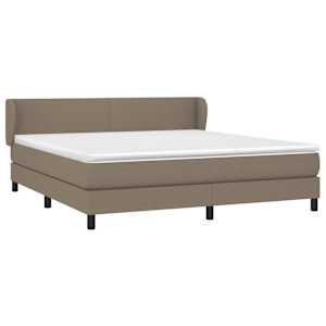 Box spring postel s matrací taupe 180x200 cm textil - obrázek 3