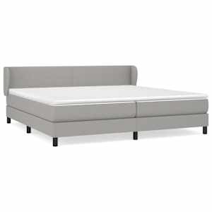 Box spring postel s matrací světle šedá 200 x 200 cm textil - obrázek 2