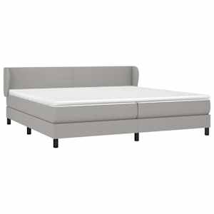 Box spring postel s matrací světle šedá 200 x 200 cm textil - obrázek 3