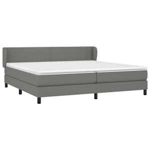 Box spring postel s matrací tmavě šedá 200x200 cm textil - obrázek 3