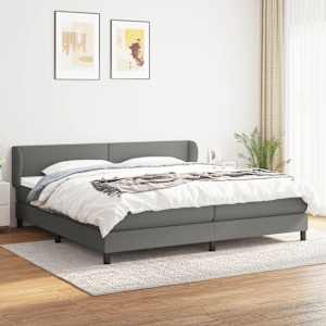Box spring postel s matrací tmavě šedá 200x200 cm textil - obrázek 1