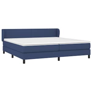 Box spring postel s matrací modrá 200x200 cm textil - obrázek 3