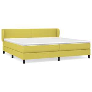 Box spring postel s matrací zelená 200x200 cm textil - obrázek 2
