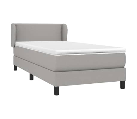 vidaXL Cama com molas/colchão 80x200 cm tecido cinza-claro