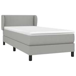 Box spring postel s matrací světle šedý 100 x 200 cm textil - obrázek 3
