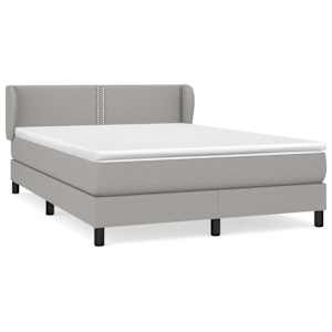 Box spring postel s matrací světle šedá 140 x 190 cm textil - obrázek 2