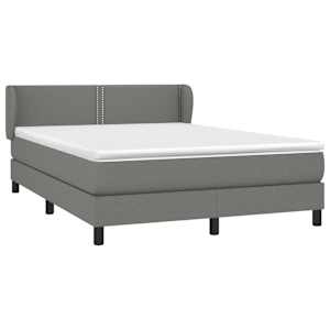 Box spring postel s matrací tmavě šedý 140 x 190 cm textil - obrázek 3