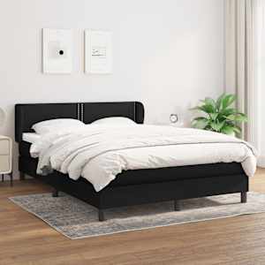 Box spring postel s matrací černá 140 x 190 cm textil - obrázek 1