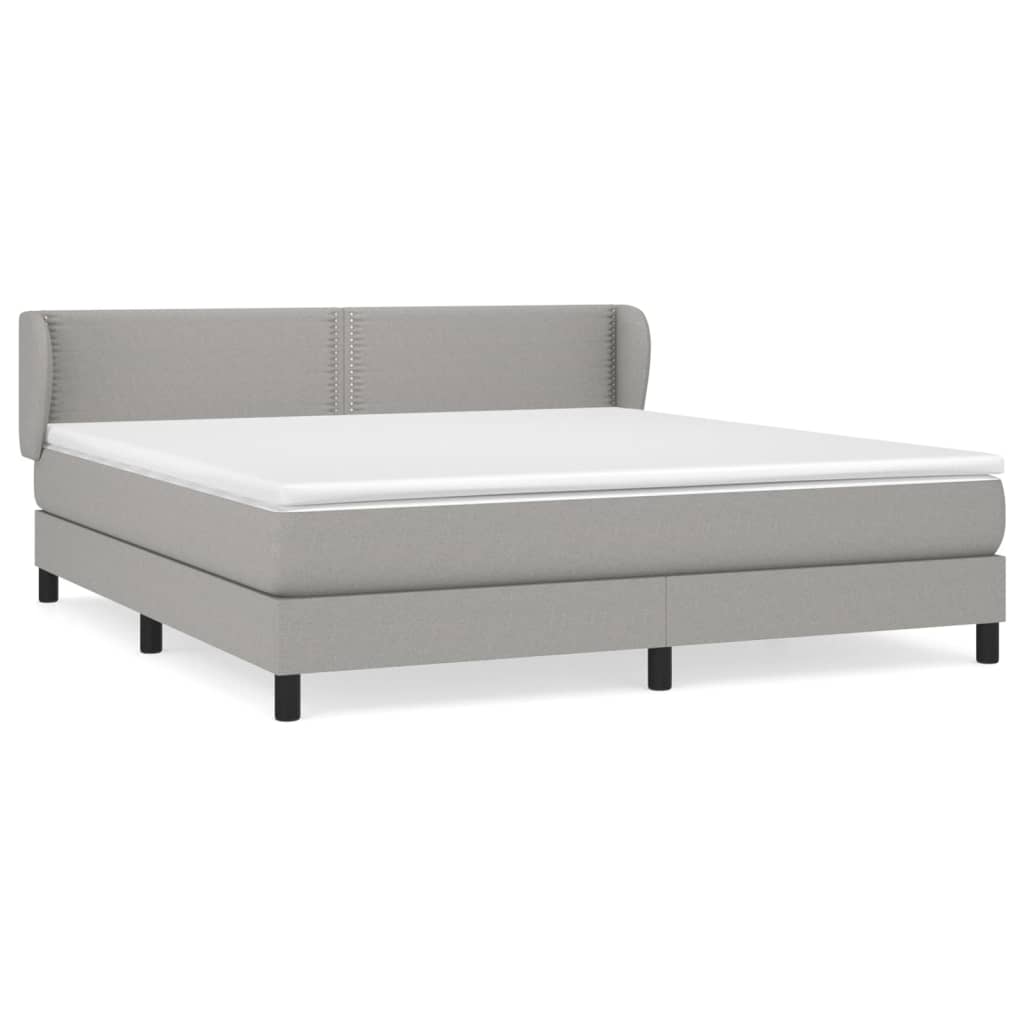 vidaXL Box spring postelja z vzmetnico svetlo siva 180x200 cm blago