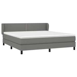 Box spring postel s matrací tmavě šedá 180x200 cm textil - obrázek 3