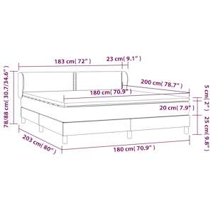Box spring postel s matrací černá 180x200 cm textil - obrázek 7